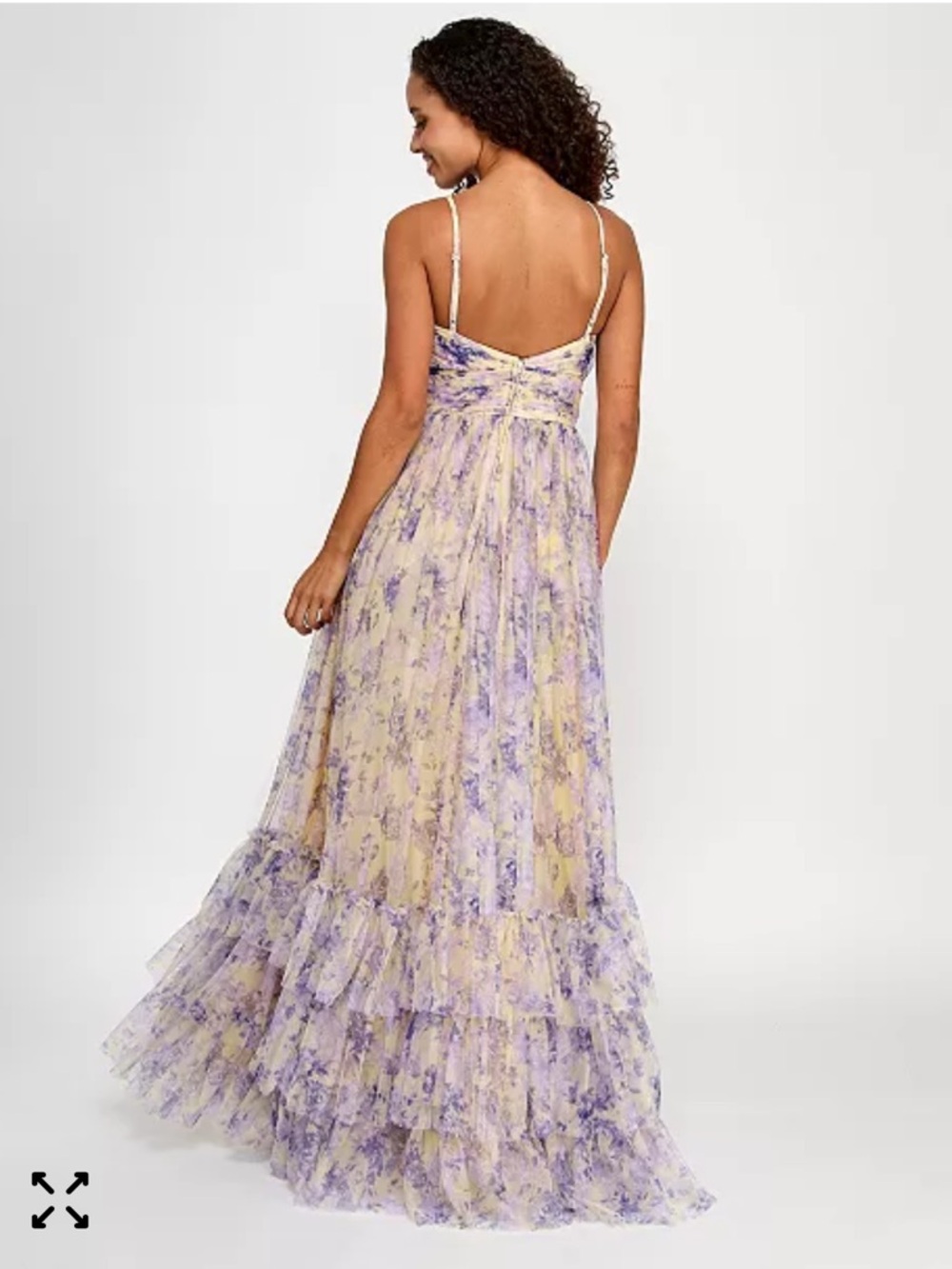 Macy's Lilac Floral Tiered Maxi Dress - Picture 2 of 11